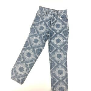 PacSun Bandana Print High Rise Straight Crop Jean Button Fly Size 26